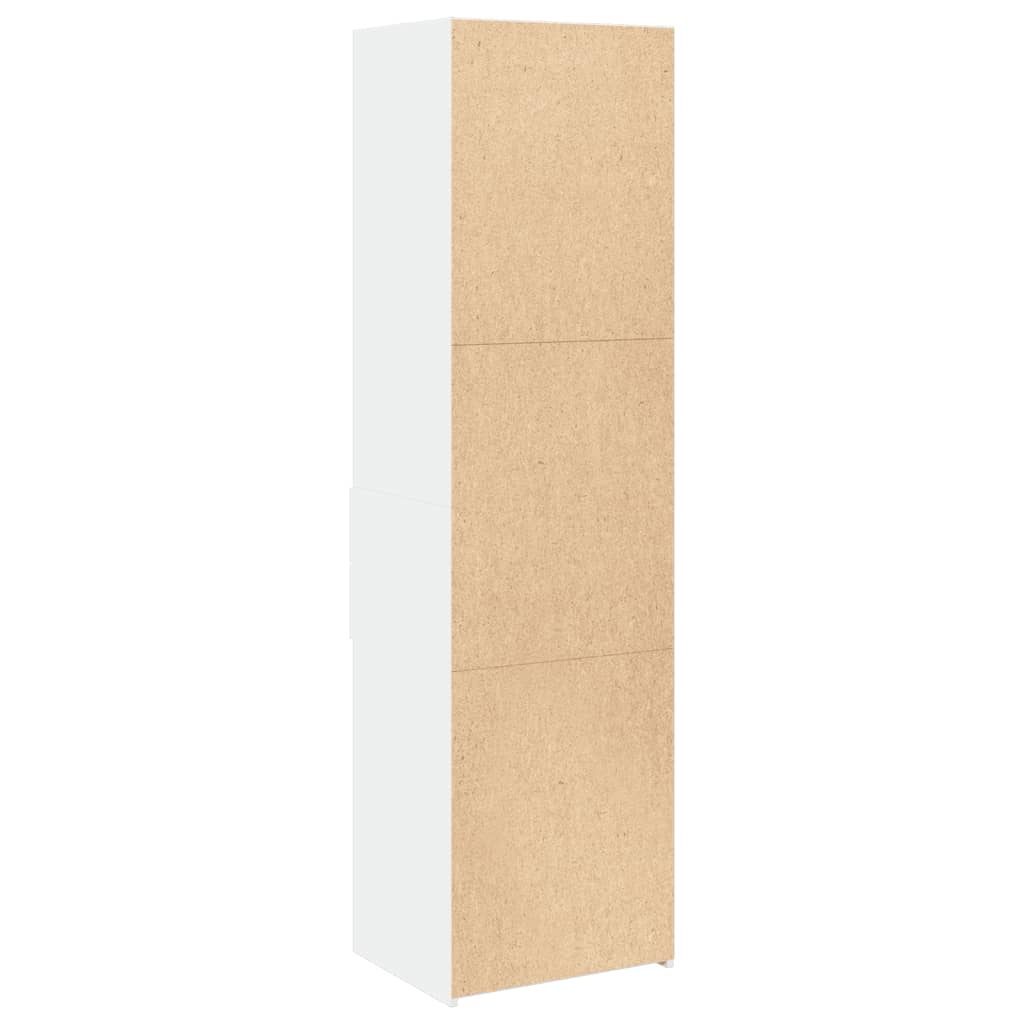 vidaXL Wysoka szafka, biała, 50x42,5x185 cm, materiał drewnopochodny
