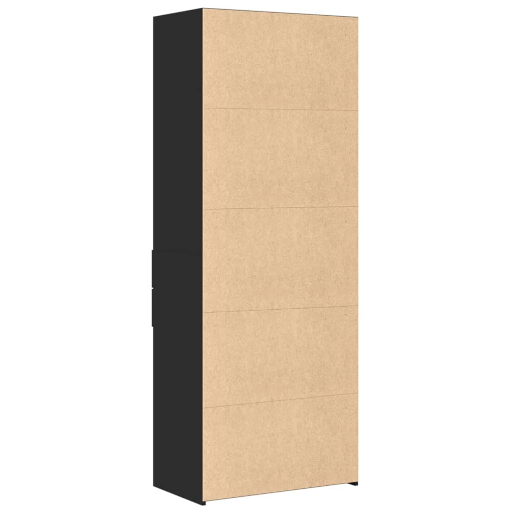 vidaXL Wysoka szafka, czarna, 70x42,5x185 cm, materiał drewnopochodny