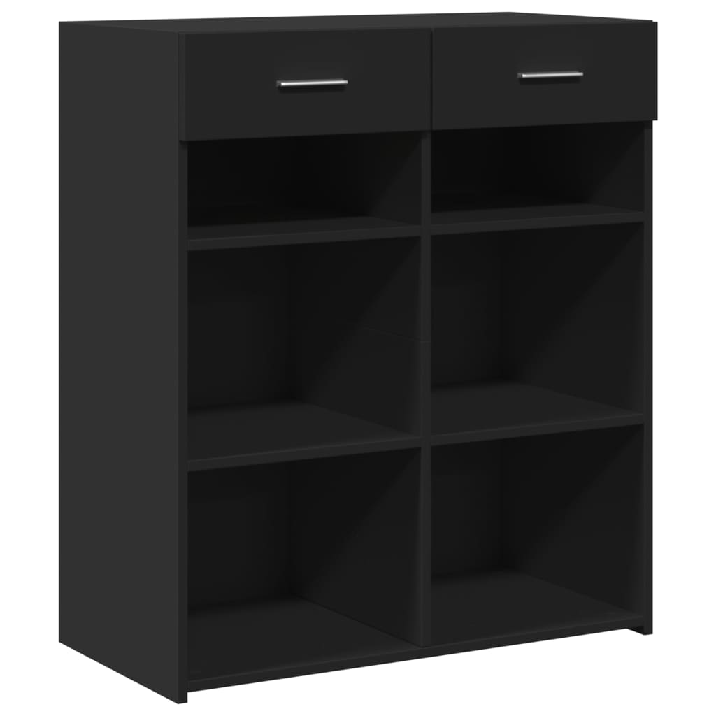 vidaXL Szafka, czarna, 80x42,5x93 cm, materiał drewnopochodny