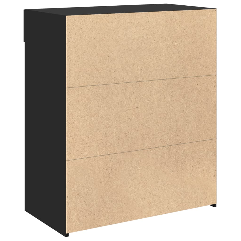 vidaXL Szafka, czarna, 80x42,5x93 cm, materiał drewnopochodny