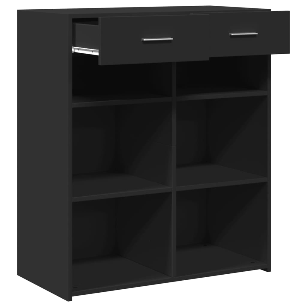 vidaXL Szafka, czarna, 80x42,5x93 cm, materiał drewnopochodny