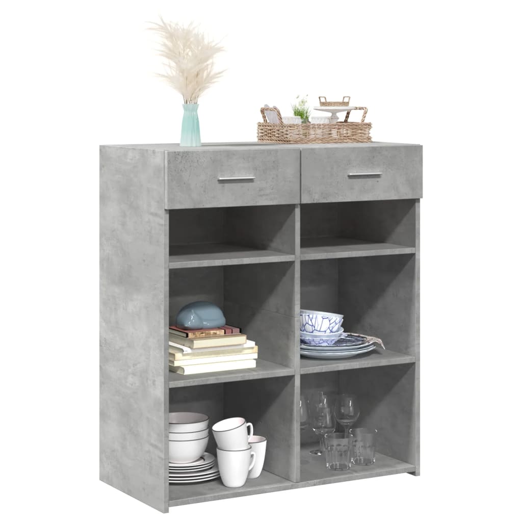 vidaXL Szafka, szarość betonu, 80x42,5x93 cm, materiał drewnopochodny