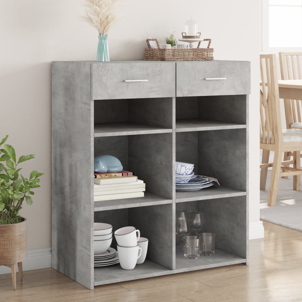 vidaXL Szafka, szarość betonu, 80x42,5x93 cm, materiał drewnopochodny