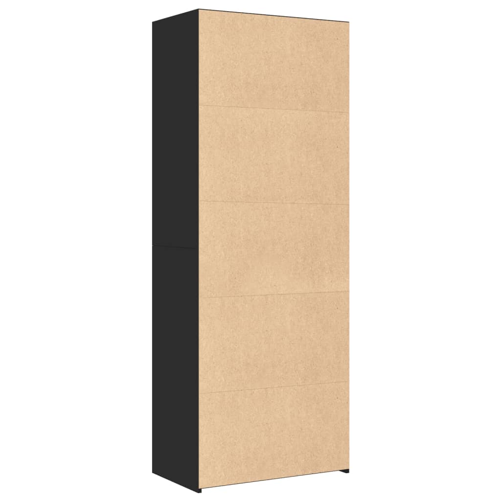 vidaXL Witrynka, czarna, 70x41x185 cm, materiał drewnopochodny
