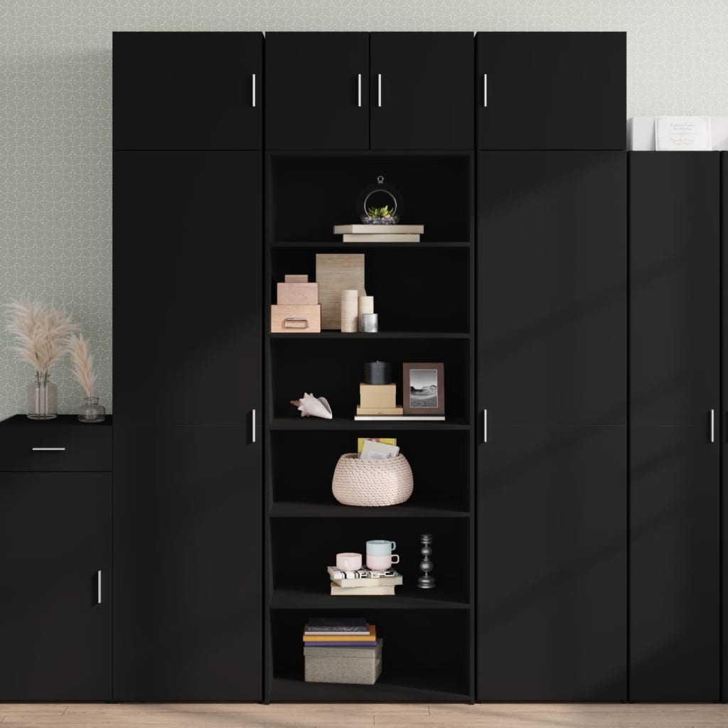 vidaXL Witrynka, czarna, 70x41x185 cm, materiał drewnopochodny