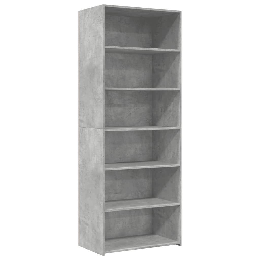 vidaXL Witryna, szarość betonu, 70x41x185 cm, materiał drewnopochodny