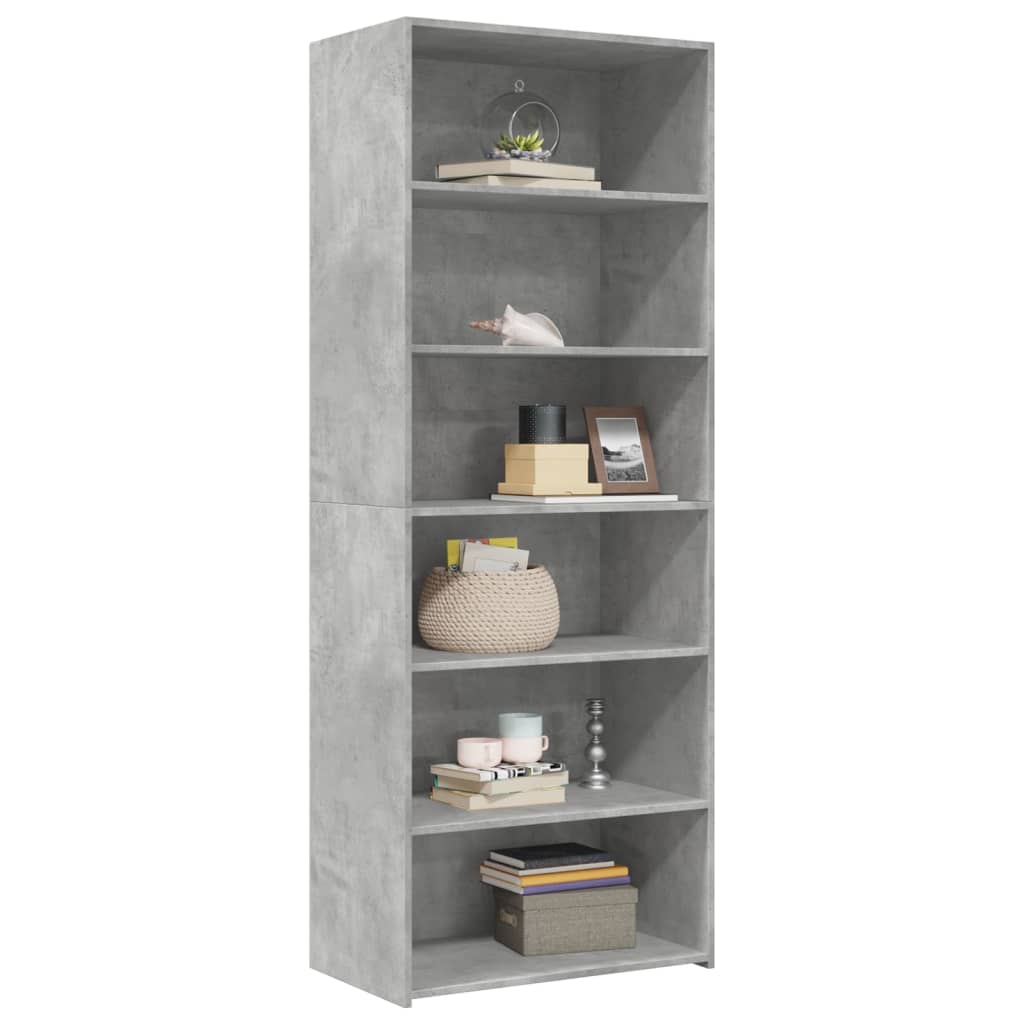 vidaXL Witryna, szarość betonu, 70x41x185 cm, materiał drewnopochodny