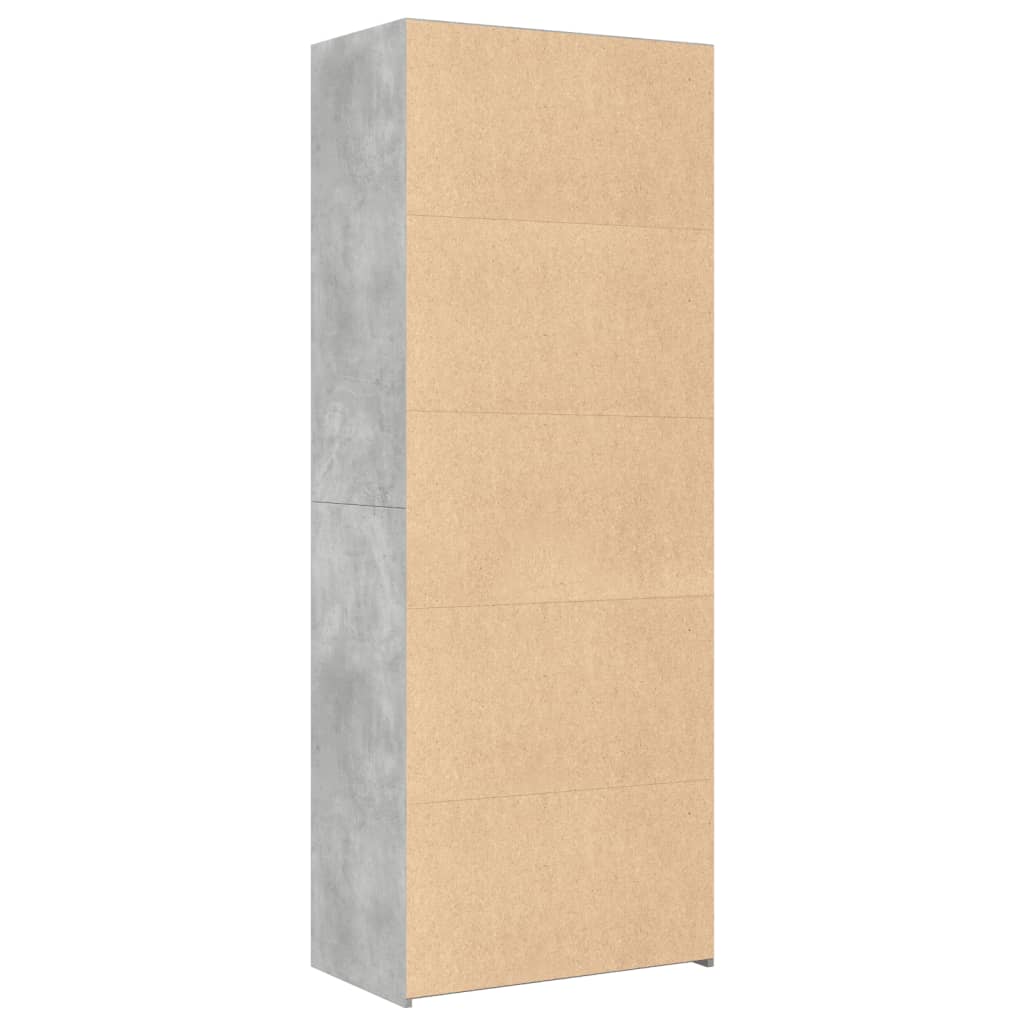 vidaXL Witryna, szarość betonu, 70x41x185 cm, materiał drewnopochodny
