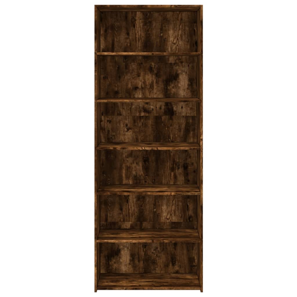 vidaXL Witryna, przydymiony dąb, 70x41x185 cm, materiał drewnopochodny
