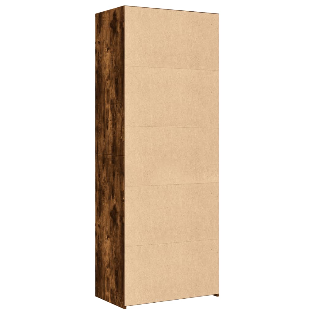 vidaXL Witryna, przydymiony dąb, 70x41x185 cm, materiał drewnopochodny