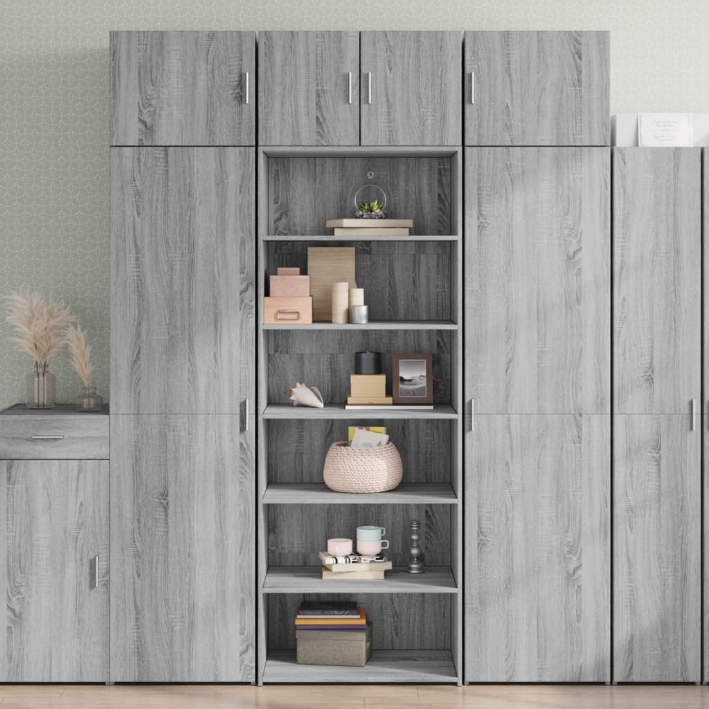 vidaXL Witrynka, szary dąb sonoma 70x41x185 cm materiał drewnopochodny