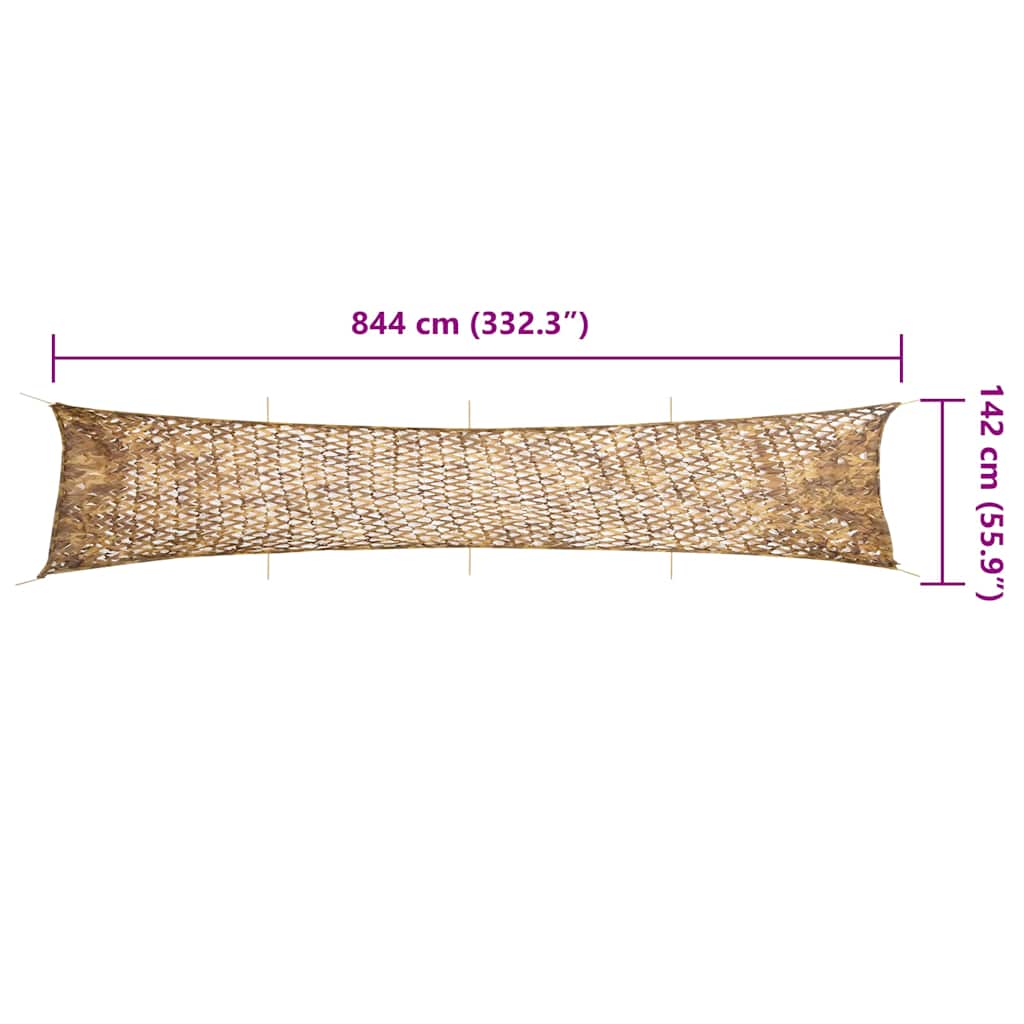 vidaXL Siatka maskująca z torbą do przechowywania 844x142 cm, piaskowa