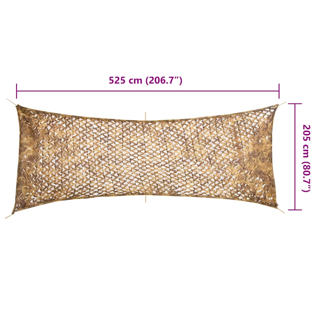 vidaXL Siatka maskująca z torbą do przechowywania 525x205 cm, piaskowa