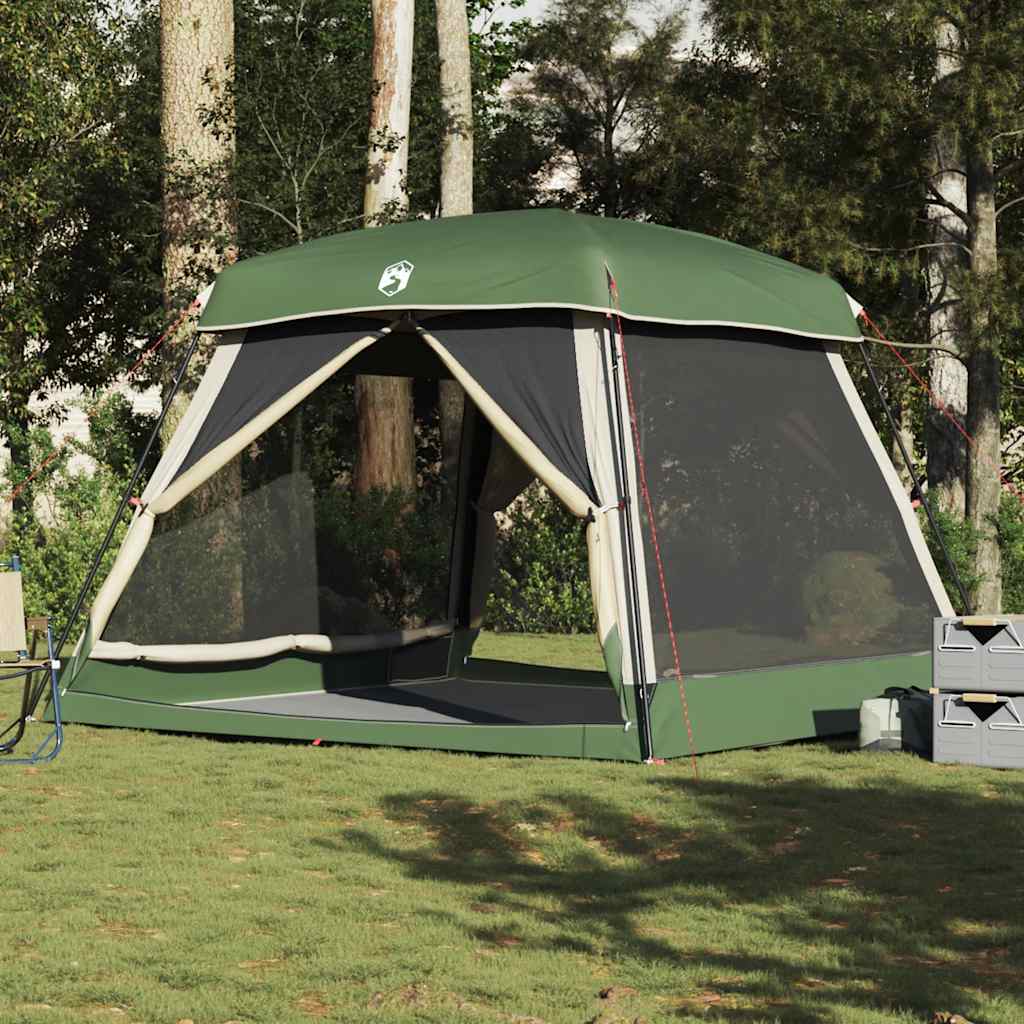 vidaXL Namiot rodzinny, 6-os., kabinowy, zielony, wodoszczelny