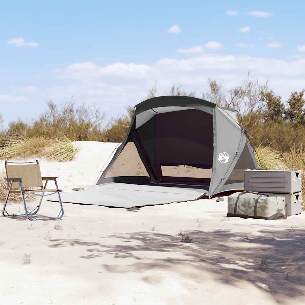 vidaXL Namiot plażowy 2-osobowy szary wodoodporny