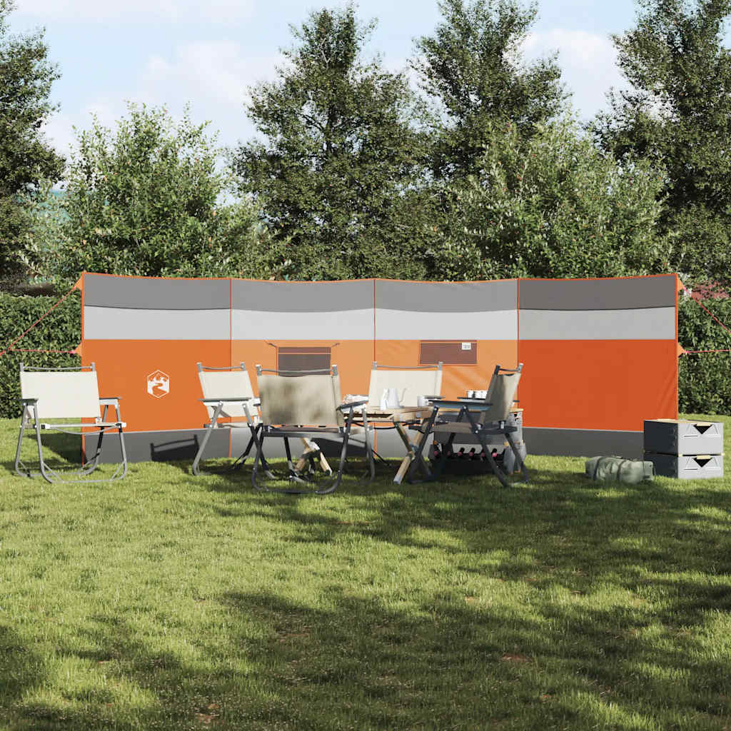 vidaXL Camping Windbreak Szary i pomarańczowy 510x153 cm Wodoodporny