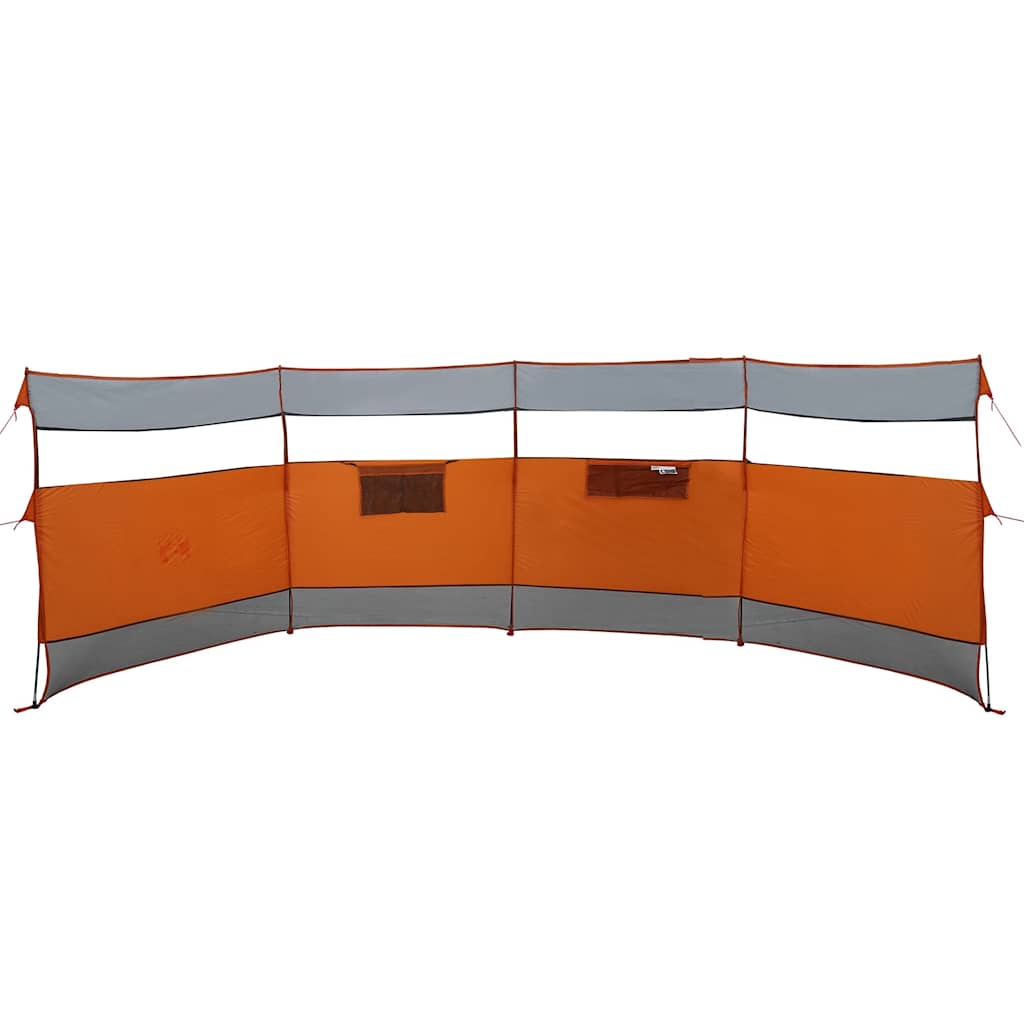 vidaXL Camping Windbreak Szary i pomarańczowy 510x153 cm Wodoodporny