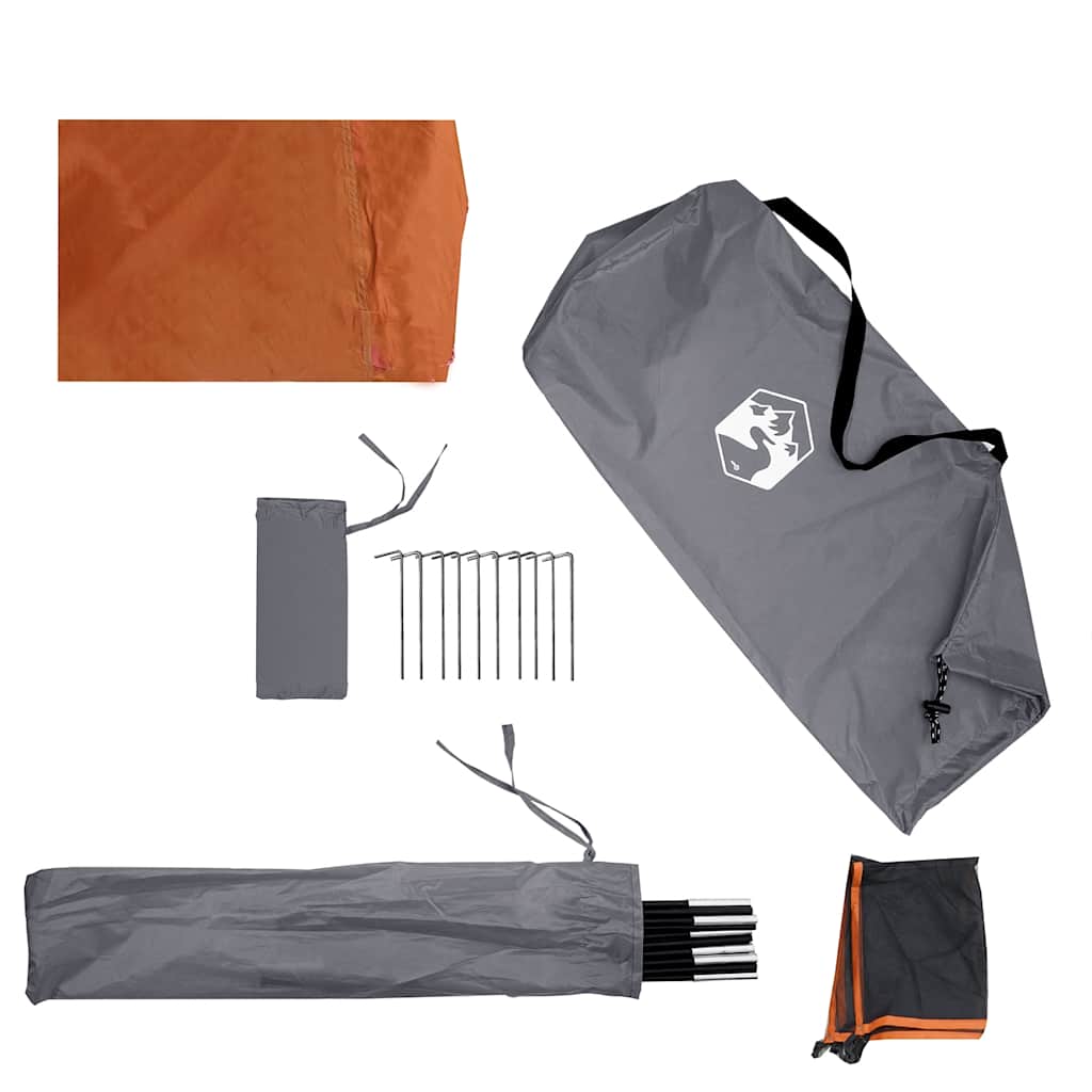 vidaXL Camping Windbreak Szary i pomarańczowy 510x153 cm Wodoodporny
