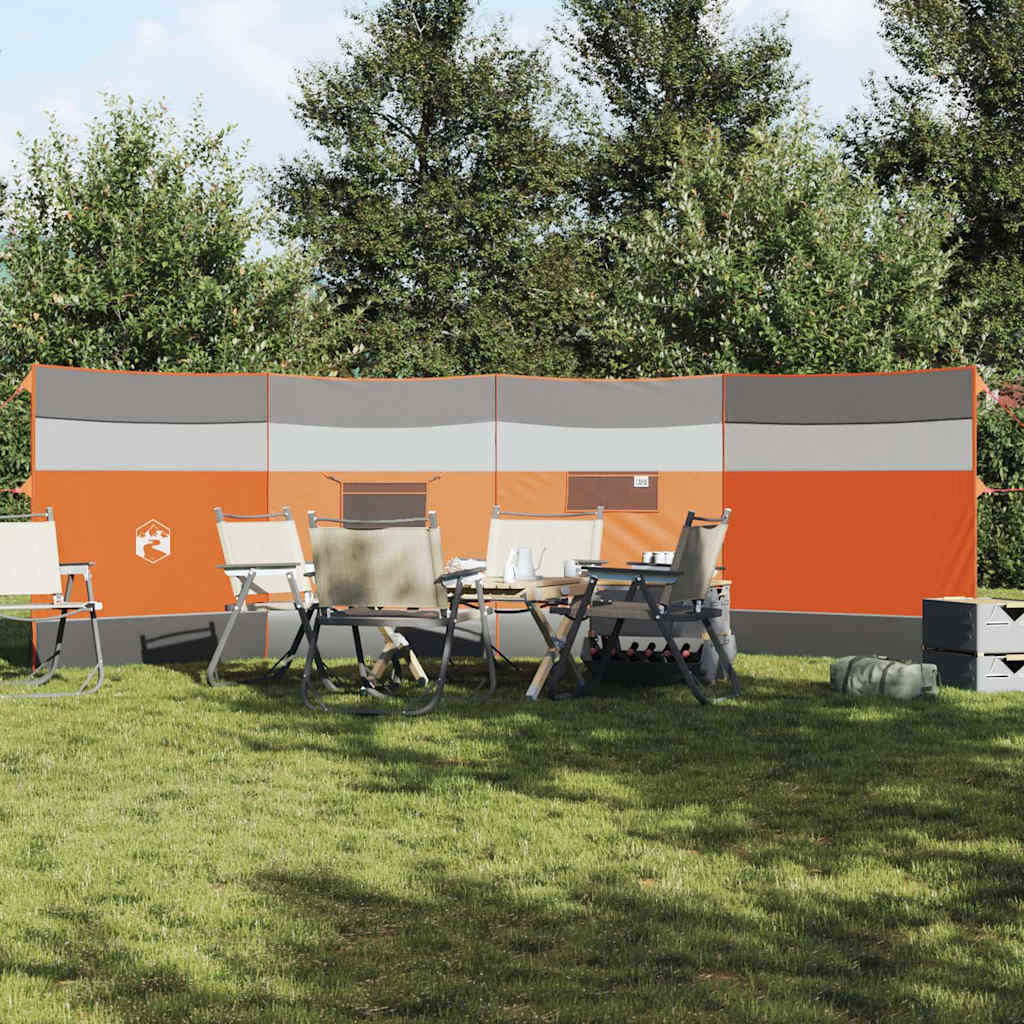 vidaXL Camping Windbreak Szary i pomarańczowy 510x153 cm Wodoodporny
