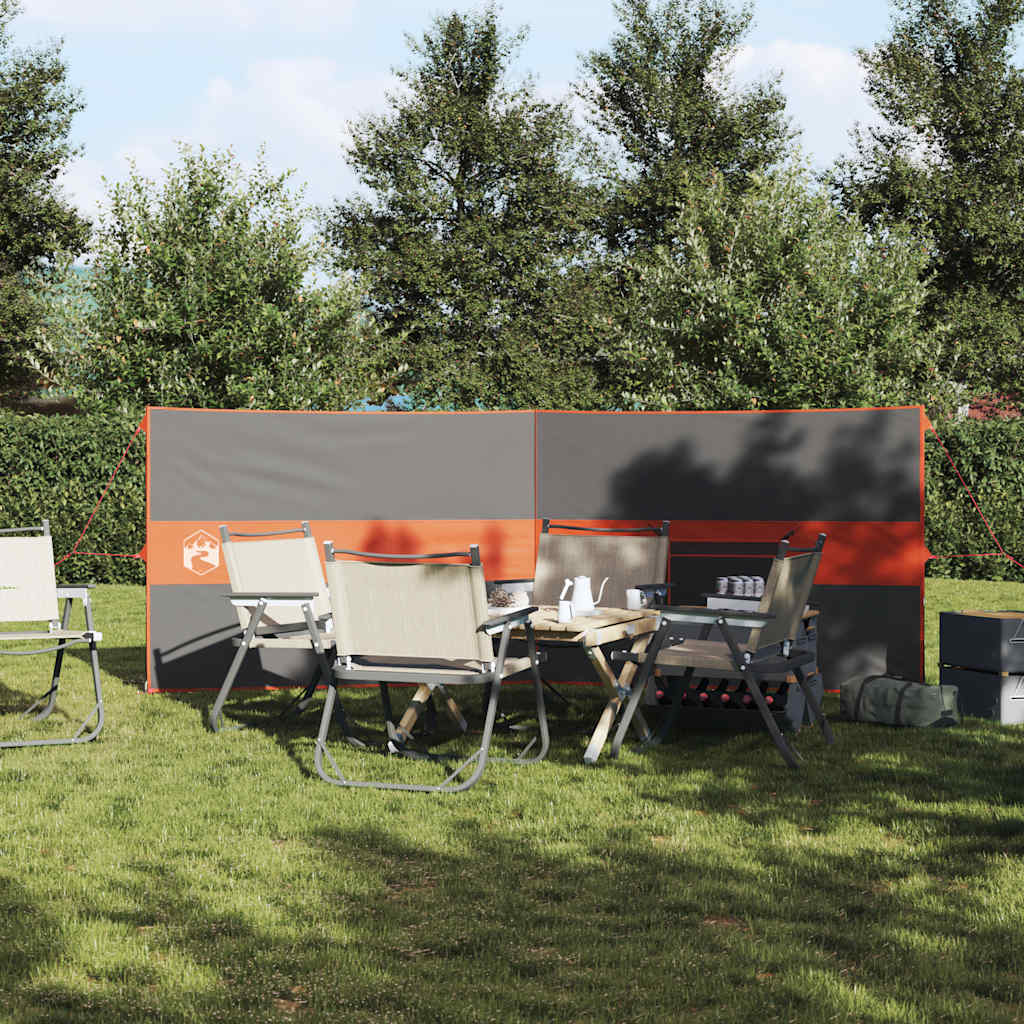 vidaXL Camping Windbreak Szary i pomarańczowy 344x120 cm Wodoodporny