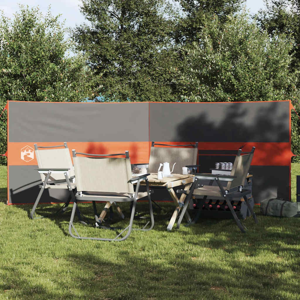 vidaXL Camping Windbreak Szary i pomarańczowy 344x120 cm Wodoodporny