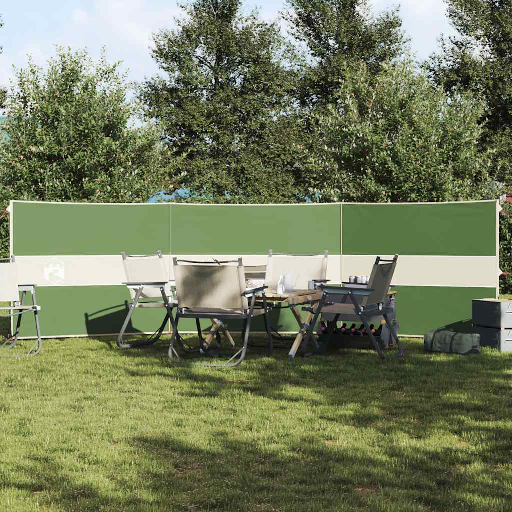 vidaXL Camping Wiatrochron Zielony 490x123 cm Wodoodporny