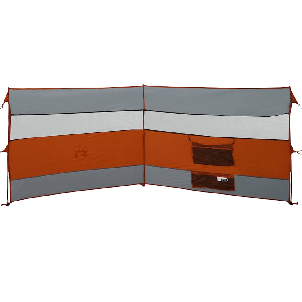 vidaXL Camping Windbreak Szary i pomarańczowy 340x130 cm Wodoodporny