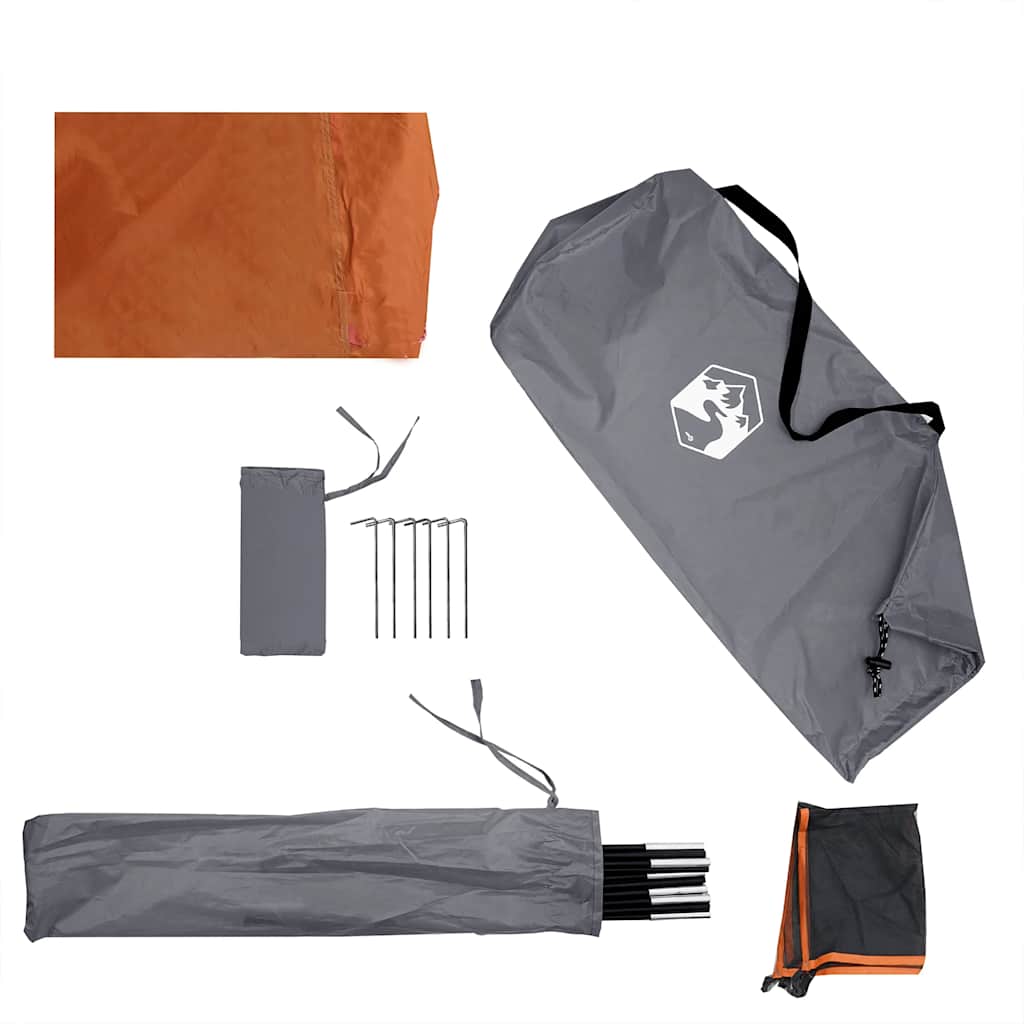 vidaXL Camping Windbreak Szary i pomarańczowy 340x130 cm Wodoodporny