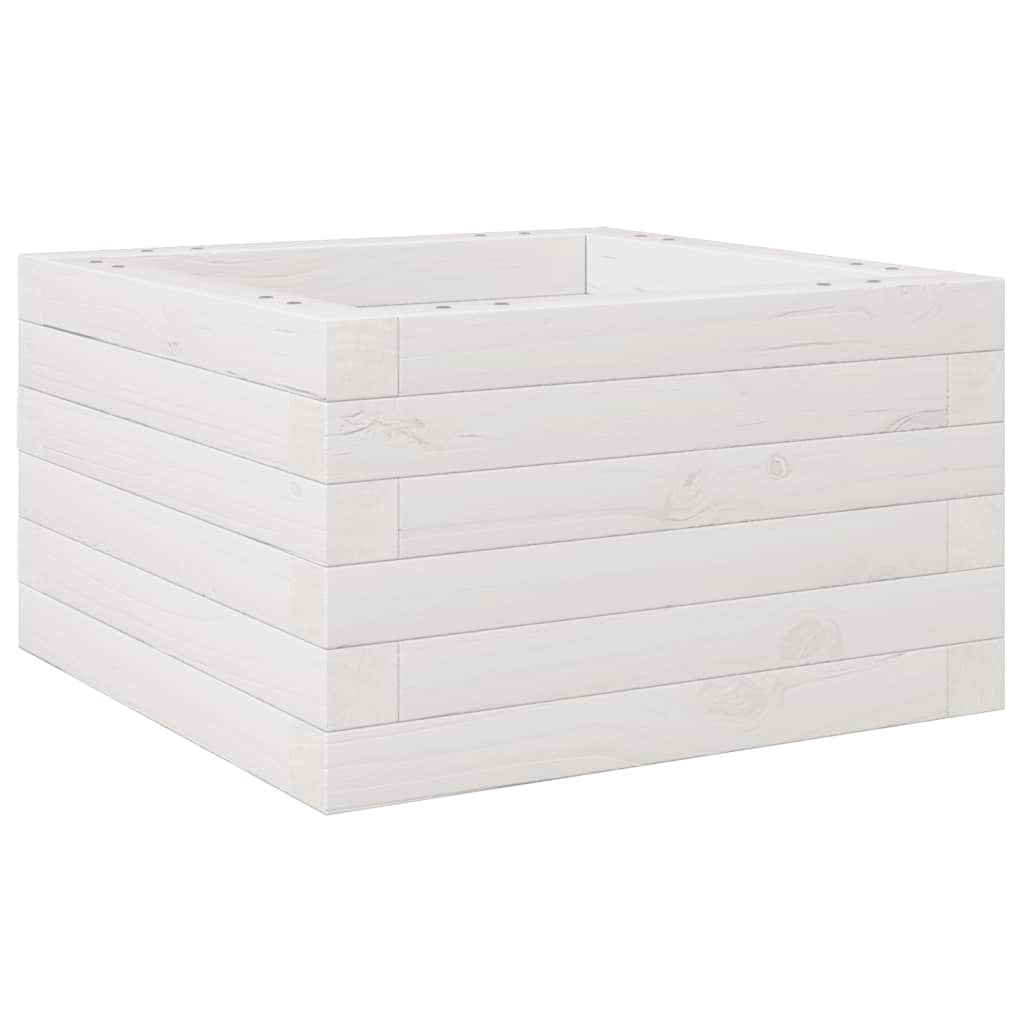 vidaXL Donica ogrodowa, biała, 40x40x23 cm, lite drewno sosnowe