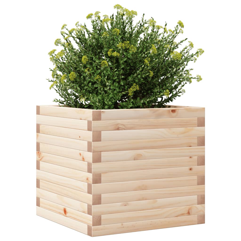 vidaXL Donica ogrodowa, 50x50x45,5 cm, lite drewno sosnowe