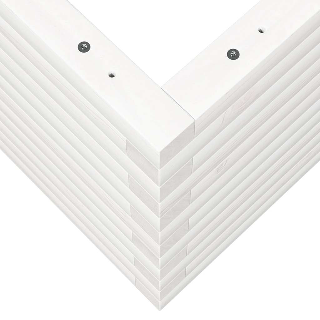 vidaXL Donica ogrodowa, biała, 90x40x45,5 cm, lite drewno sosnowe