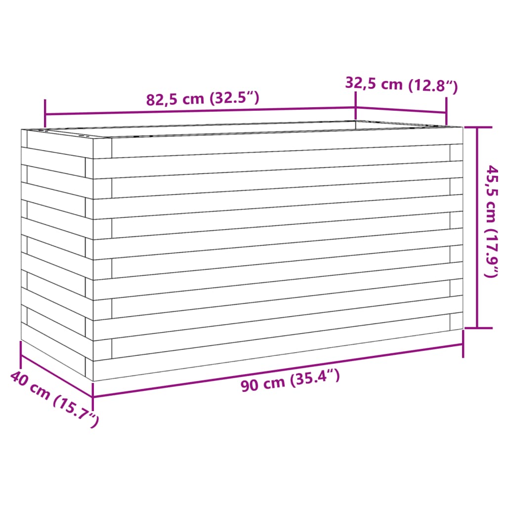 vidaXL Donica ogrodowa, 90x40x45,5 cm, impregnowane drewno sosnowe