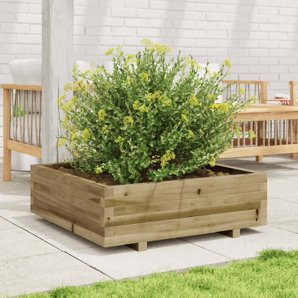 vidaXL Donica ogrodowa, 80x80x26,5 cm, impregnowane drewno sosnowe