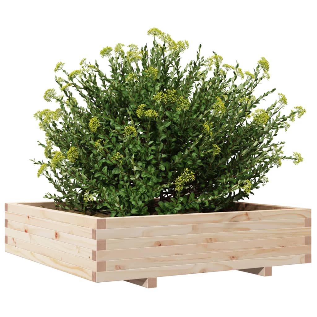 vidaXL Donica ogrodowa, 100x100x26,5 cm, lite drewno sosnowe