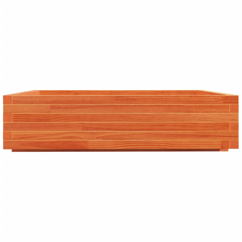 vidaXL Donica ogrodowa, woskowy brąz, 100x100x26,5 cm, drewno sosnowe