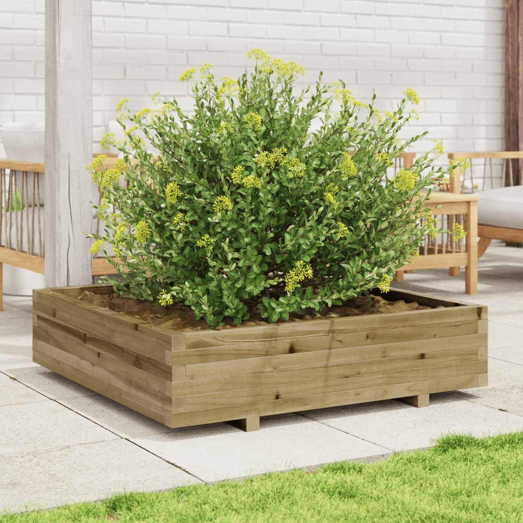 vidaXL Donica ogrodowa, 100x100x26,5 cm, impregnowane drewno sosnowe