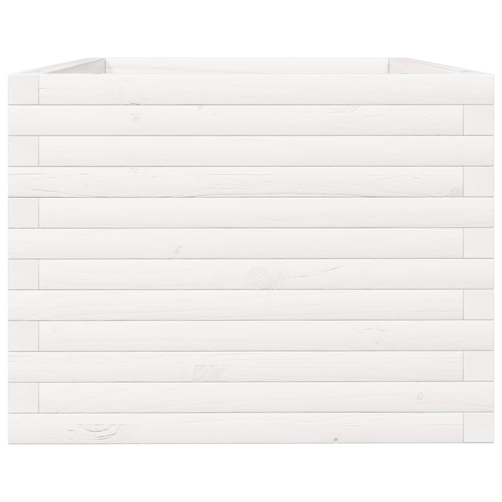 vidaXL Donica ogrodowa, biała, 90x60x49,5 cm, lite drewno sosnowe