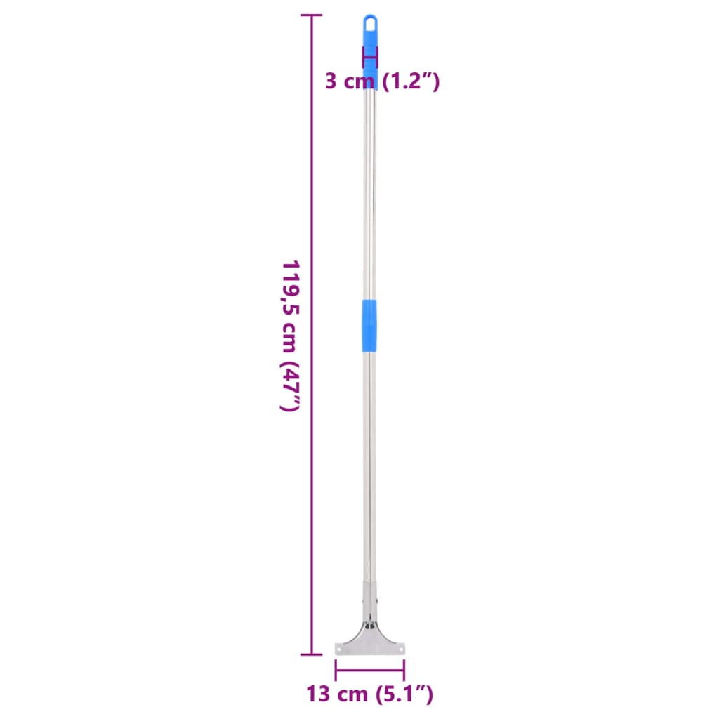 vidaXL Drążki do podłogowej ściągaczki do wody, 5 szt., 119,5 cm