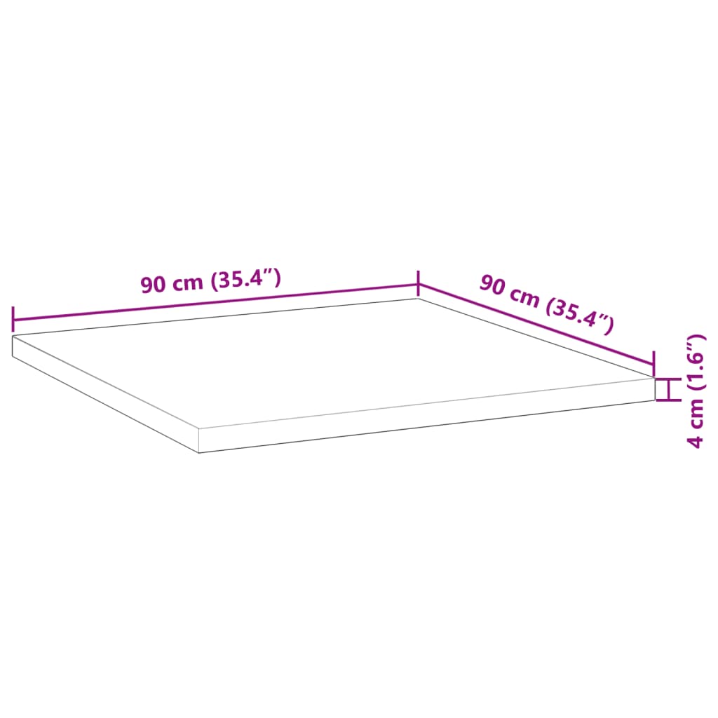 vidaXL Blat do stolika, kwadratowy, 90x90x4 cm, lite drewno akacjowe