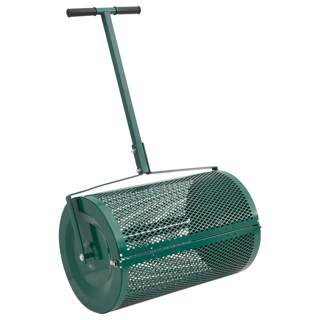 vidaXL Rozrzutnik do kompostu, 75L, zielony, Ø40x60 cm, stal