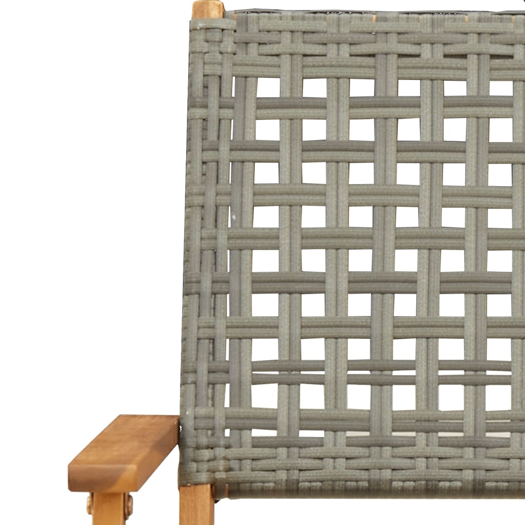 vidaXL 5-cz. zestaw mebli ogrodowych, szary rattan PE i drewno