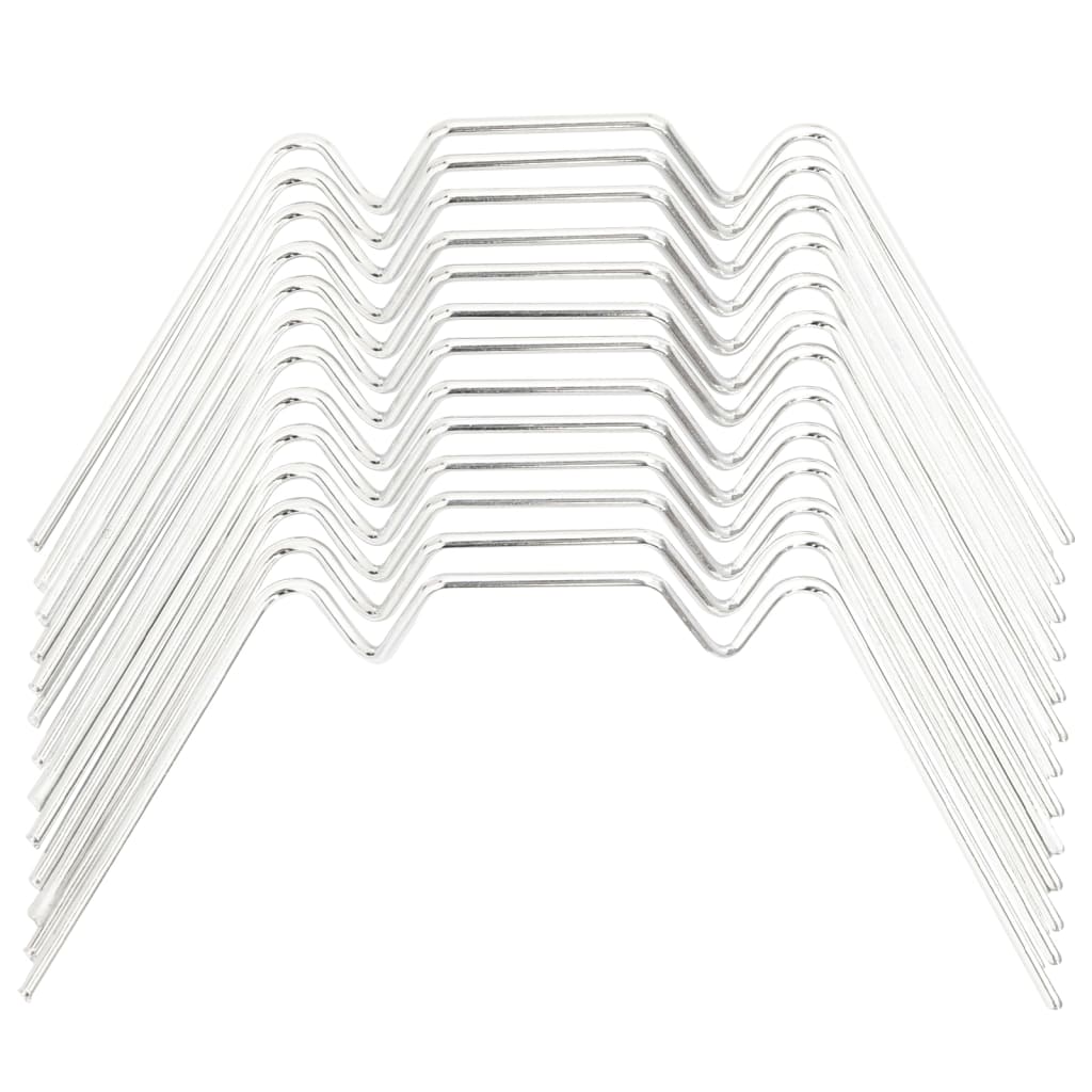 vidaXL Spinki do szklarni, 100 szt., w kształcie W, stal galwanizowana