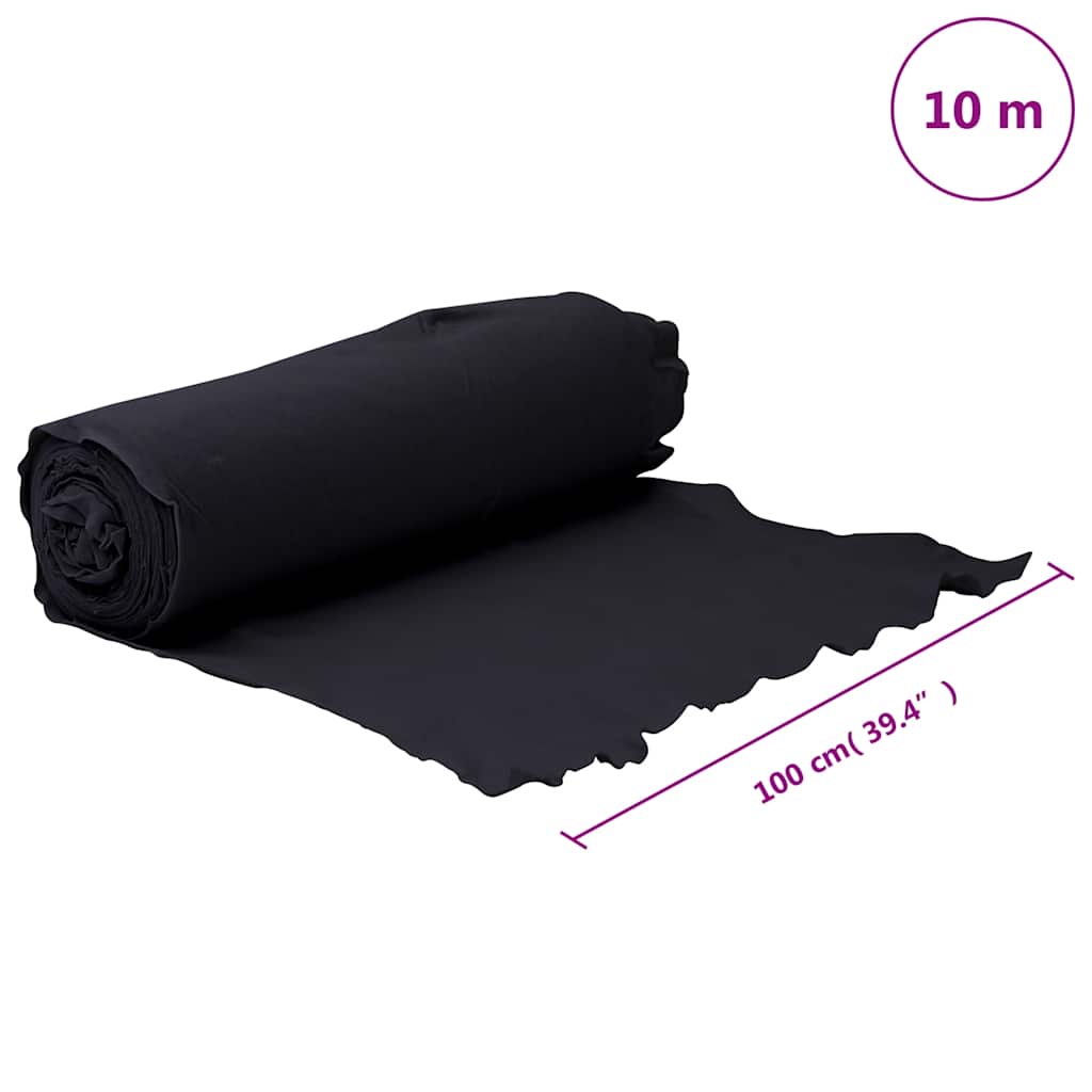 vidaXL Geowłóknina, czarna, 1x10 m, włókno poliestrowe