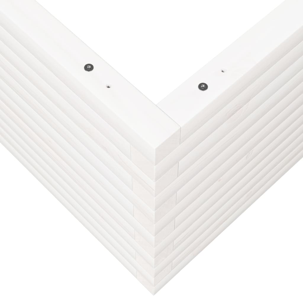 vidaXL Donica ogrodowa, biała, 100x100x46 cm, lite drewno sosnowe