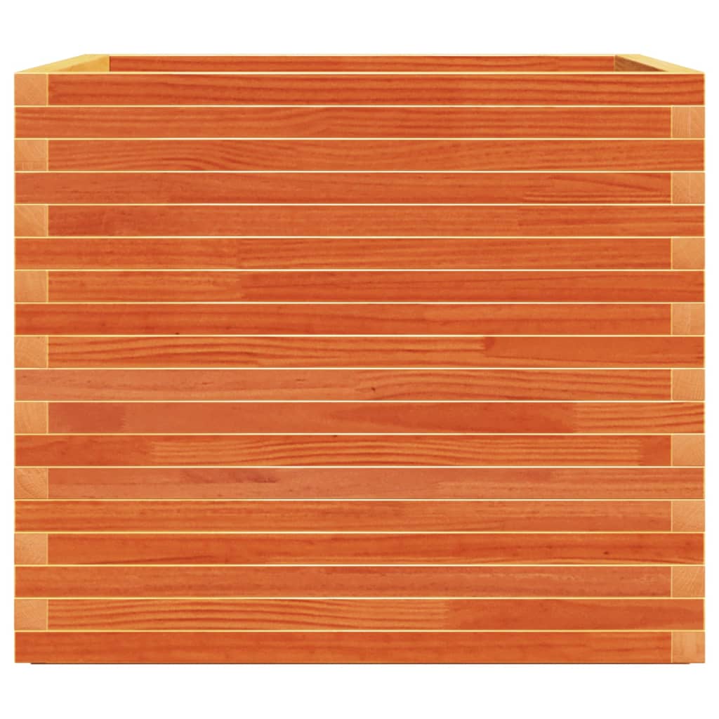 vidaXL Donica ogrodowa, woskowy brąz, 80x80x72 cm, drewno sosnowe