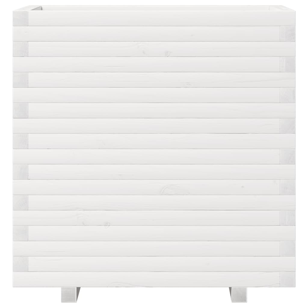vidaXL Donica ogrodowa, biała, 70x40x72 cm, lite drewno sosnowe