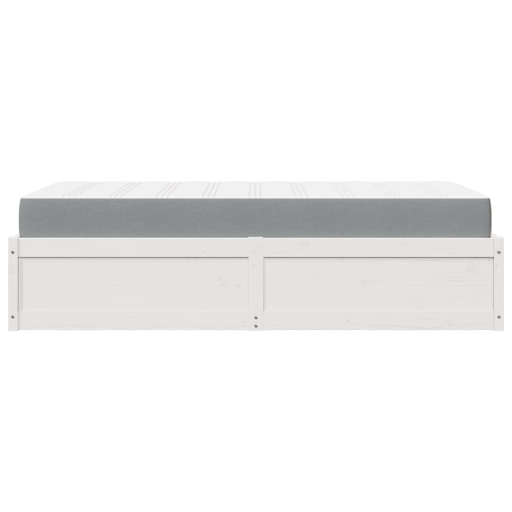 vidaXL Łóżko z materacem, białe, 90x190 cm, lite drewno sosnowe