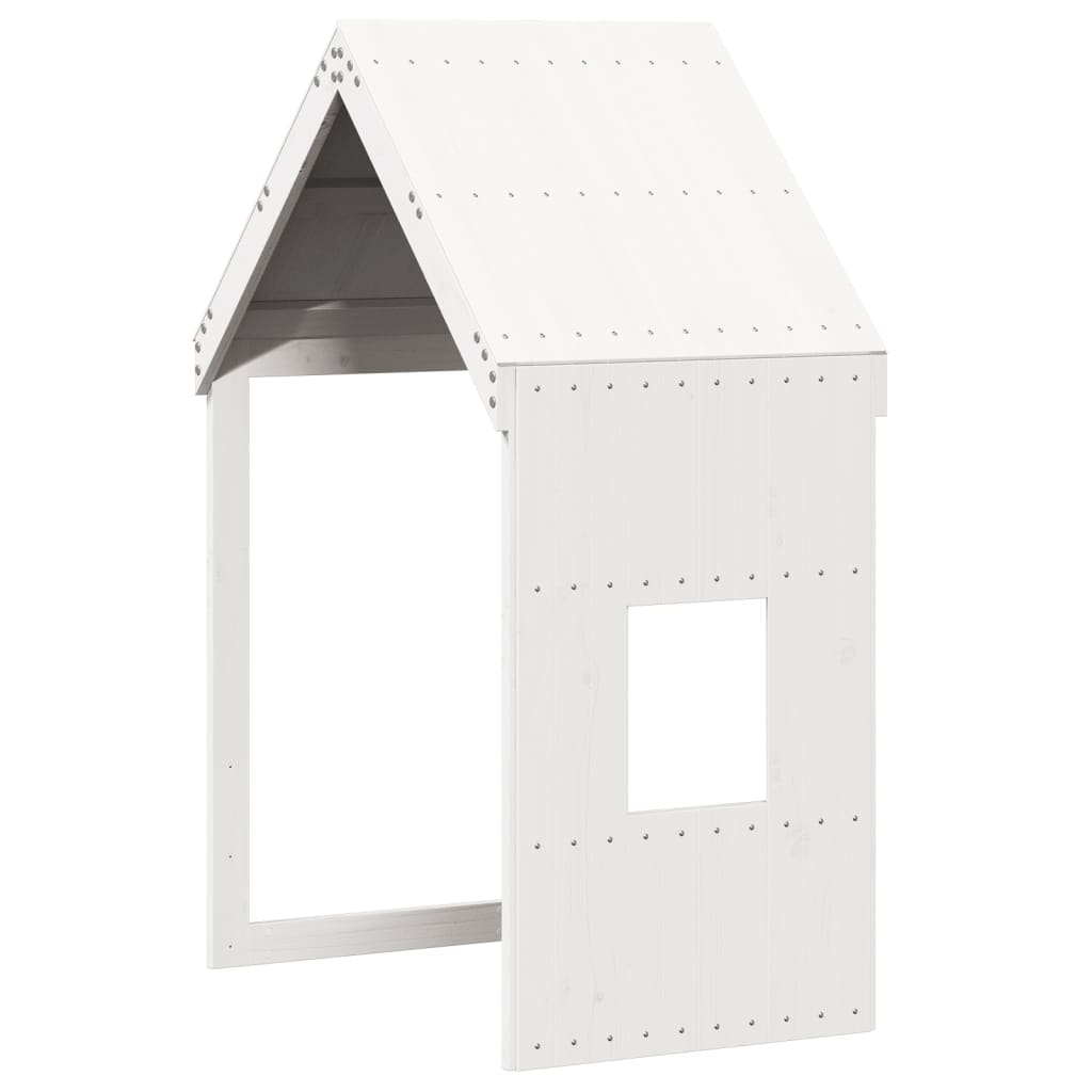 vidaXL Łóżko z piętrem i daszkiem, białe, 80x200 cm, drewno sosnowe