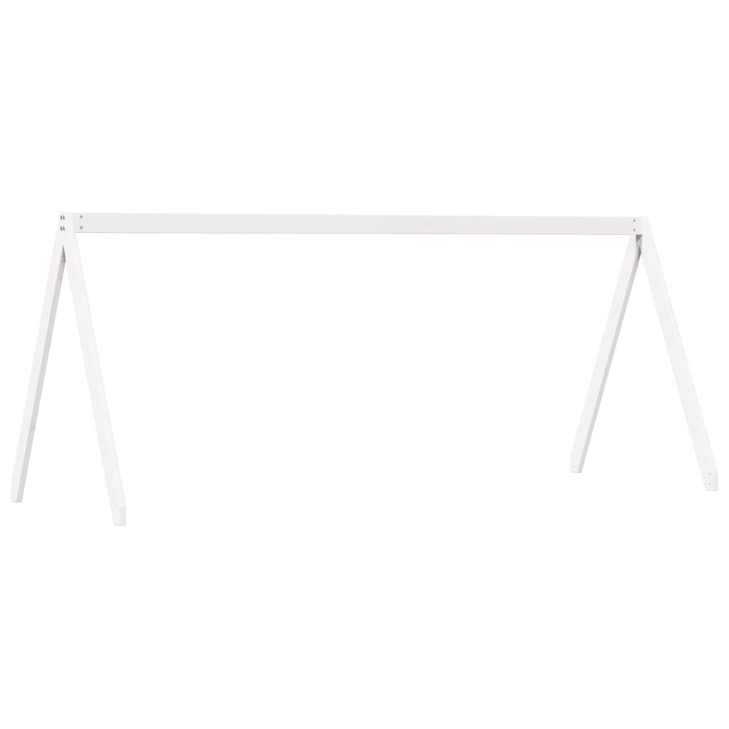 vidaXL Łóżko z piętrem i daszkiem, białe, 90x200 cm, drewno sosnowe