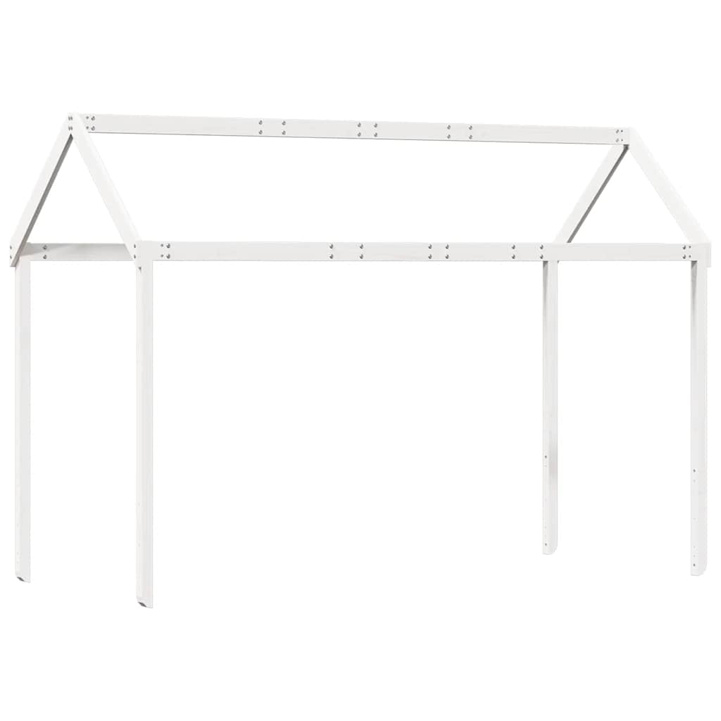 vidaXL Łóżko z piętrem i daszkiem, białe, 90x200 cm, drewno sosnowe